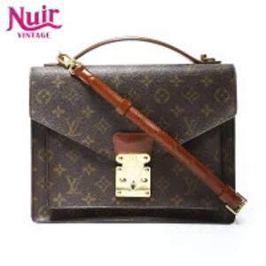 Louis Vuitton Monceau Monogram Shoulder Bag Brown
